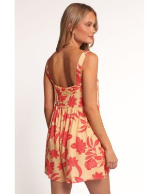 Women's Nani Romper - Red Yellow Paisley Floral