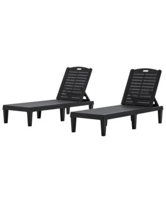 2-Piece Outdoor Chaise Lounge Chair Set - Dark Brown