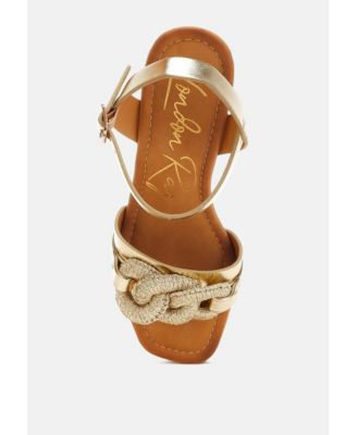 Womens Emelda Chain Link Detail Wedge Sandals