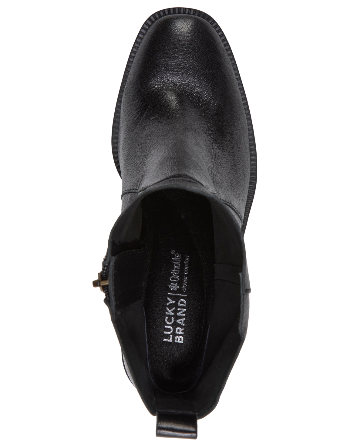 Lucky Brand Women's Alivia Almond Toe Stacked Heel Booties In Black