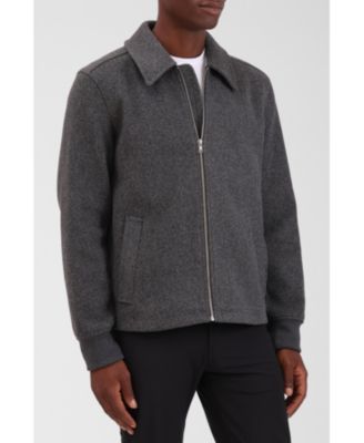 Men's Faux Wool Zip-Front Jacket