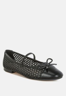 Womens Omela Woven Bow Detail Ballerinas
