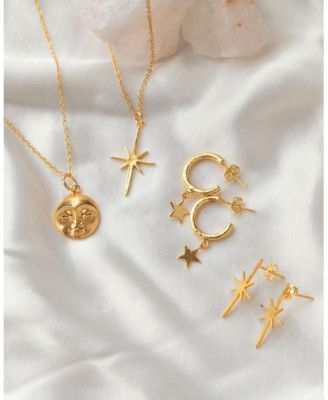 Star Charm Hoop Earrings