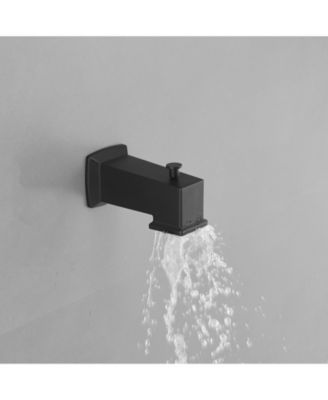 Valve Included Modern Single-Handle 2-Spray Rainfall Square Shower Faucet Set with Tub Spout Combo