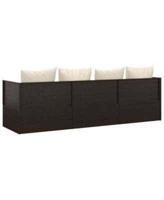 Outdoor Lounge Bed Brown, Cream White