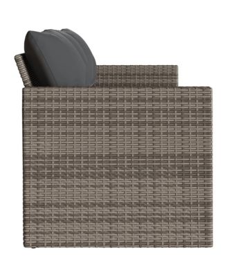 Garden Sofa Gray PE Rattan 3-Seater UV-resistant materials