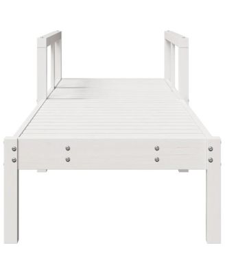 Sun Lounger White Solid Pine Wood 78.5x24.4x21.7 in