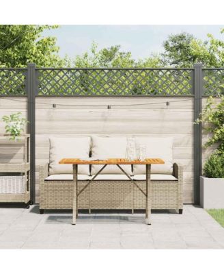 Garden Sofa Beige PE rattan 3-Seater Removable Covers