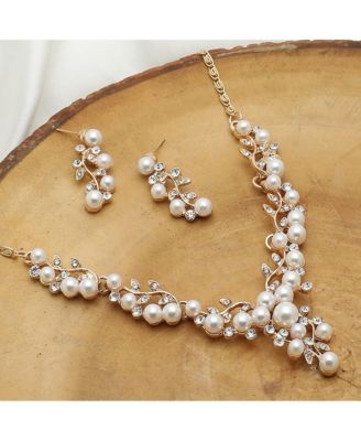 Gold-Plated Pearl Jewellery Set