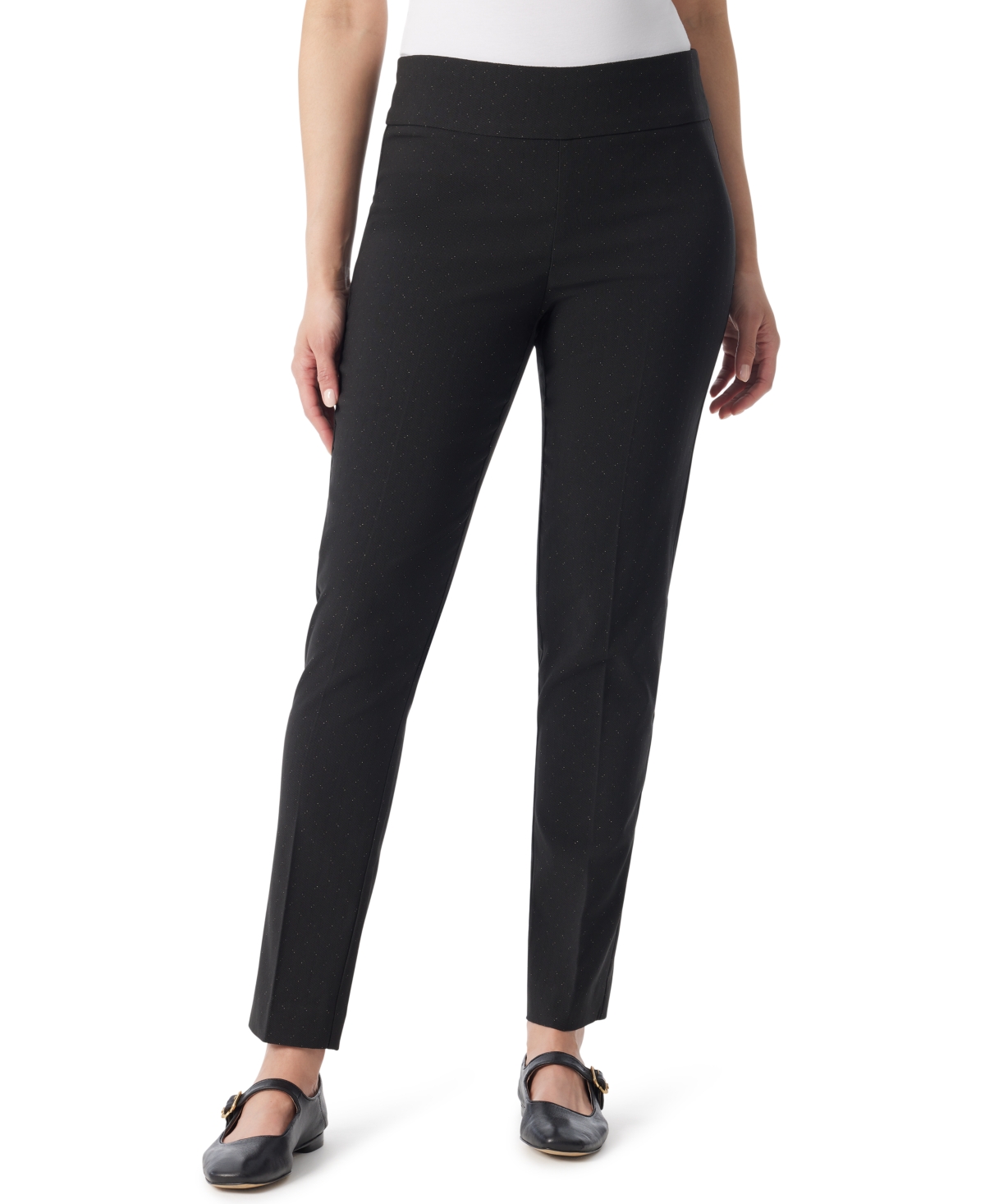 Gloria Vanderbilt Women's Tummy-control Pull-on Slim Trousers, In Regular, Short & Long In Black