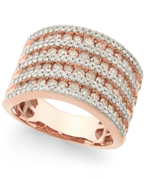 image of Diamond Multi-Row Band Ring (1-1/2 ct. t.w.) in 14k Rose Gold