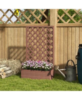 Outsunny Wood Planter Box with Trellis
