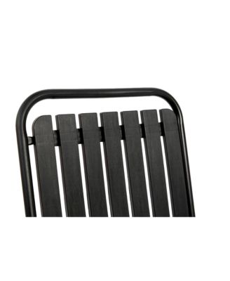 Steel Table & Plastic Chair Outdoor Dining Set - Black