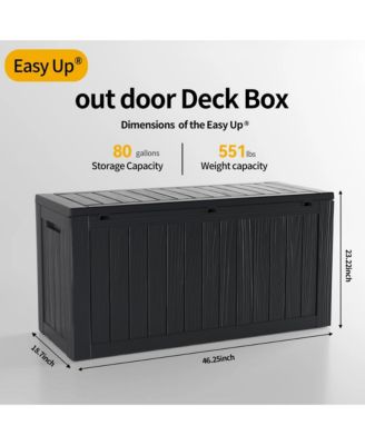 - 46.3'' W 80 Gallons Water Resistant Resin Lockable Deck Box