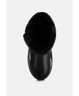 Womens Jammy Buckle Strap Puffy Ankle Boots