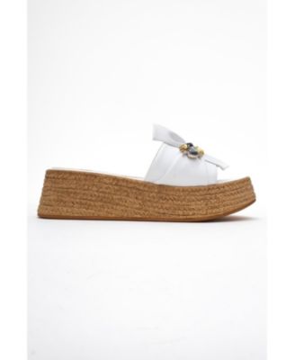 Shara Braided Bow & Bee Buckle Platform Sandal (Women)