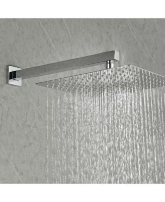 12" Rain Chrome Shower Head Systems Wall Mounted Shower Full Body Coverage Square Shower Head