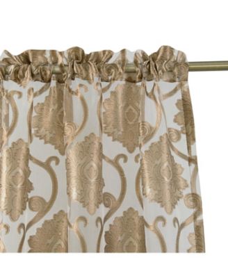 Organza Sheer Milawi Complete 5 Piece Window Curtain Set