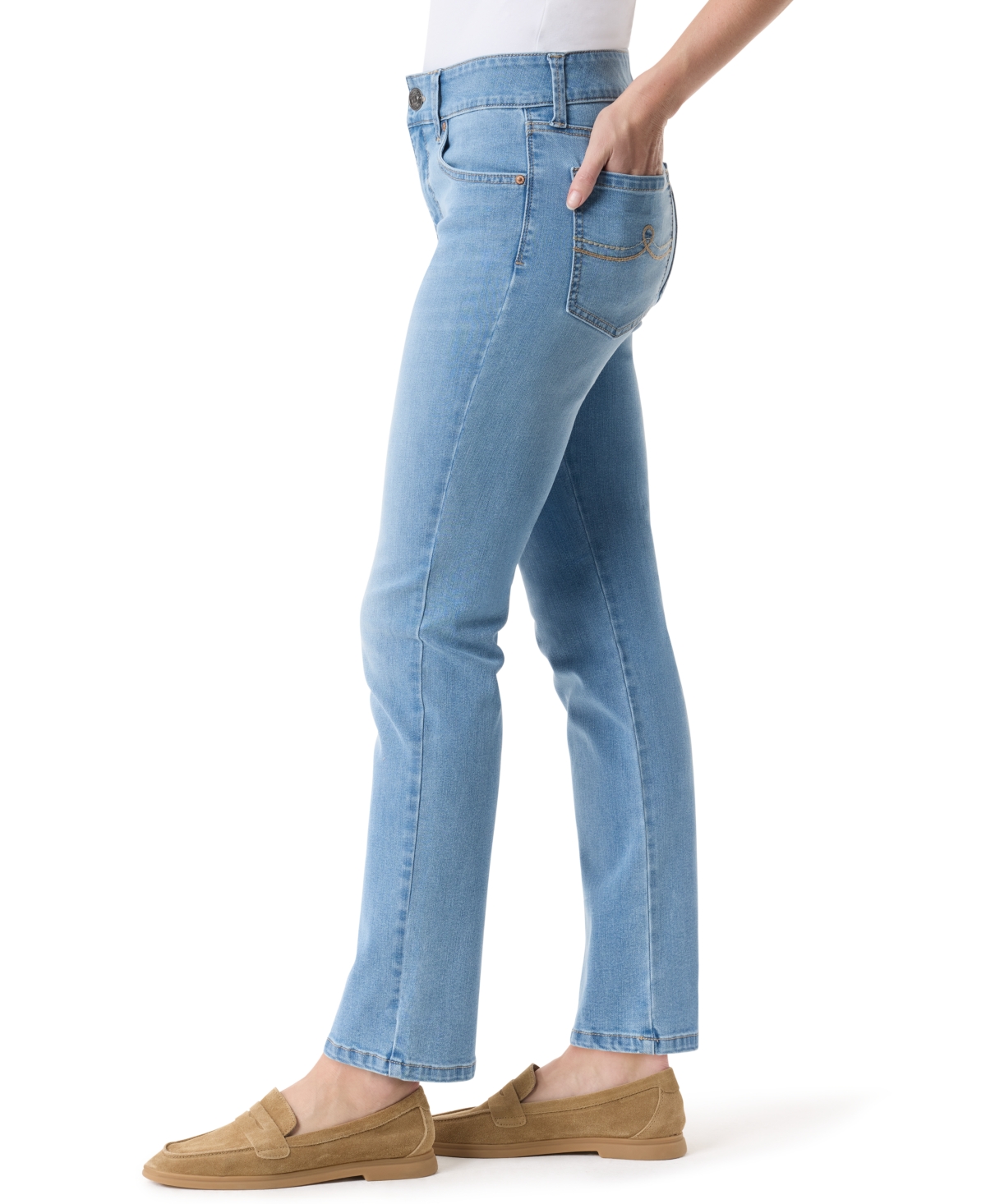 Gloria Vanderbilt Women's High Rise Straight Jeans In Blue