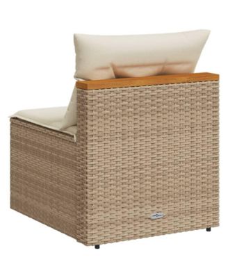 Garden Sofa Beige PE rattan Medium Modular Garden Sofa Square