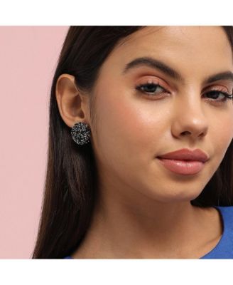 Embellished Cluster Circular Stud Earrings