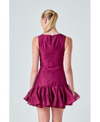 Women's Godet Sleeveless Mini Dress