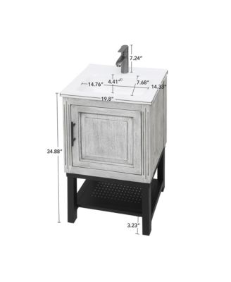 Small Bathroom Vanity with Sink Hot and Cold Faucet Freestanding Bathroom Cabinet