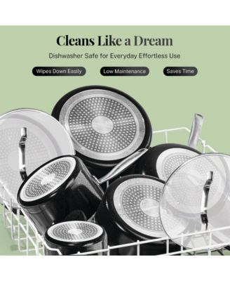 Nonstick Ceramic Titanium Reinforced Modern 15-Pc Cookware Set