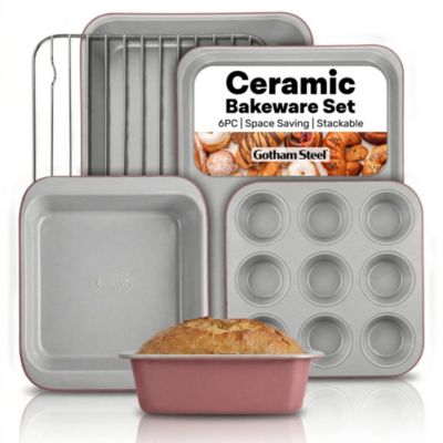 6-Piece Nonstick Stackable Nesting Bakeware Set