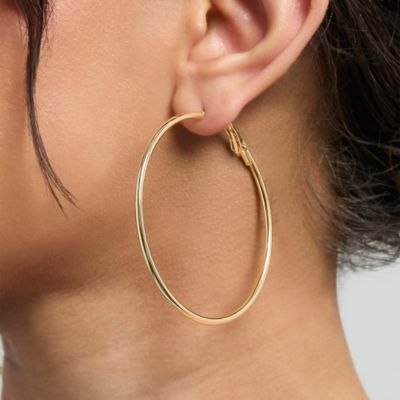 3-Piece Hoop and Chain Hoop Earring Set in Gold-Tone