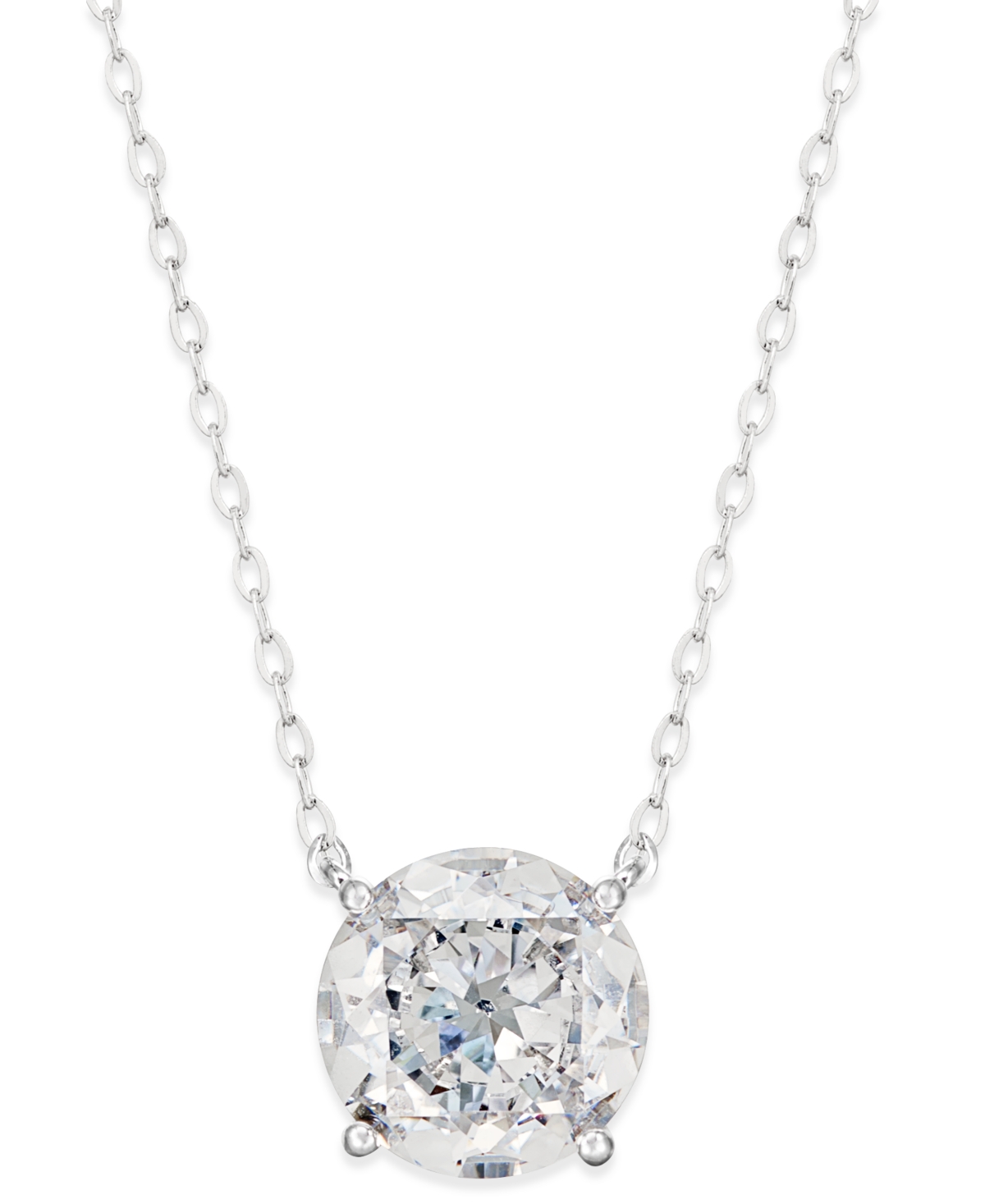 Silver-Tone Crystal Pendant Necklace, Created for Macy's - Silver