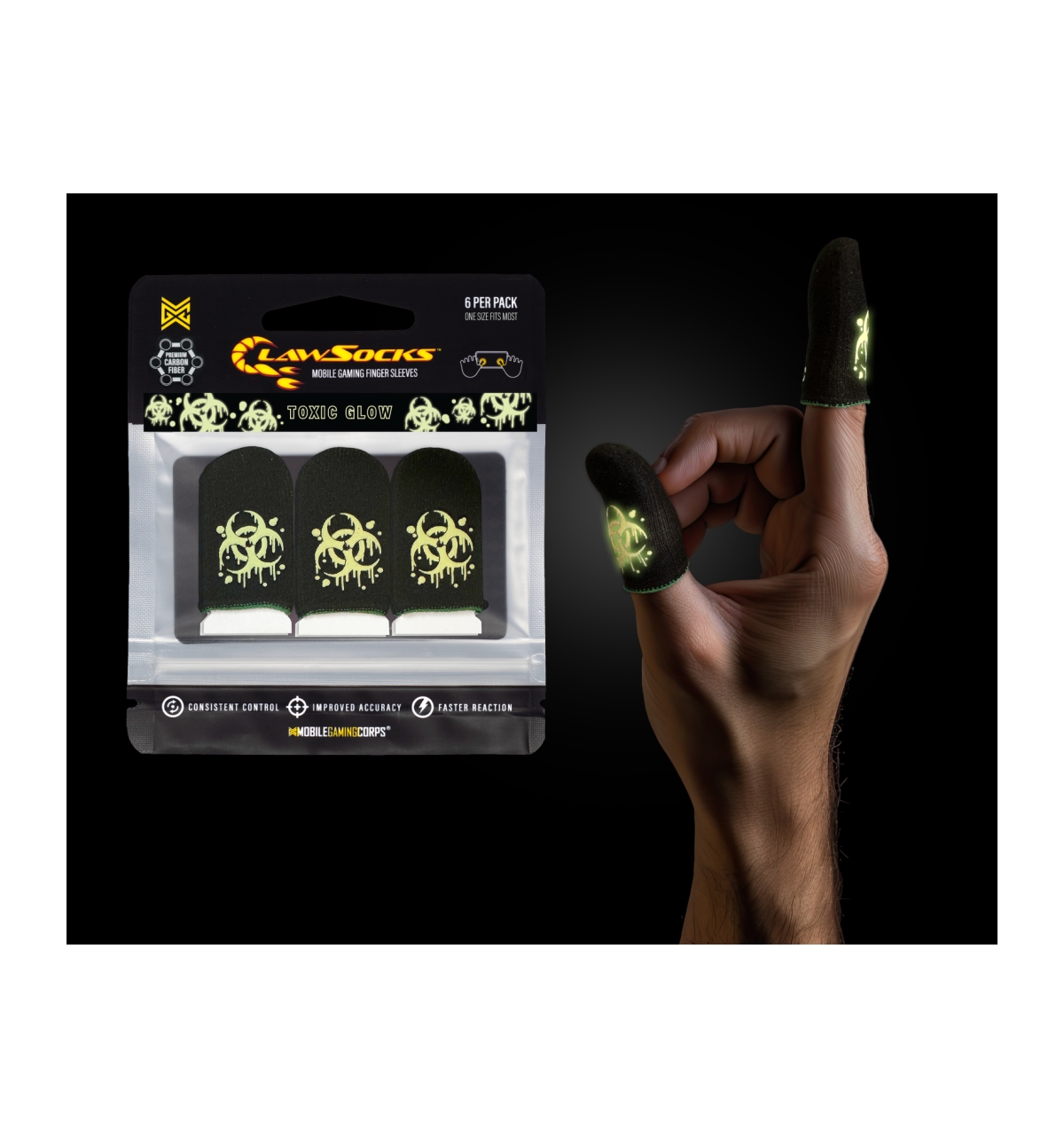 6 Pack Mobile Gaming Corps ClawSocks Phone Gaming Finger Sleeves