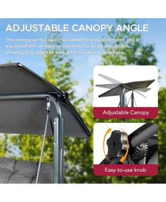 3-Person Deluxe Outdoor Patio Garden Steel Frame Swing