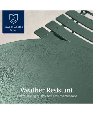 3-Piece Small Bistro Set, Folding Patio Furniture Set of 2 Chairs and Table