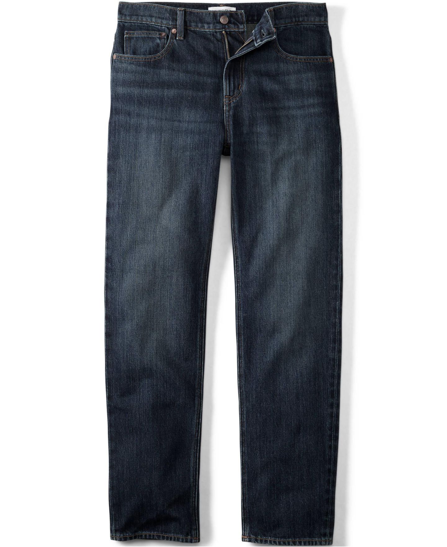 Мужские джинсы Lands' End Rigid Comfort Waist Easy Classic Fit Jean, цвет: Тёмный варёный — фото 4