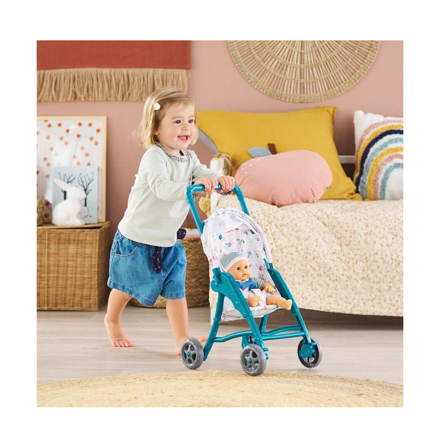 Детская игрушка Corolle Toddler's First Doll Stroller, Fits Baby Dolls up to 12", Ages 18 Months+, цвет: Бирюзовый / Аквамариновый — фото 3