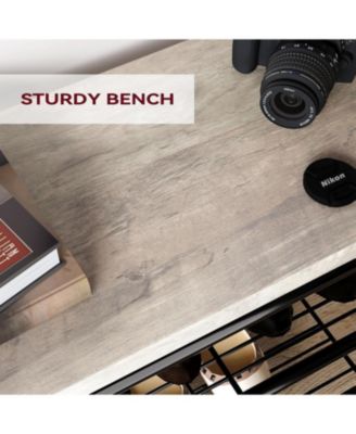 Hall Tree Shoe Bench, 4-in-1 Entryway Storage Bench with 8 Sturdy Hooks, Freestanding Coat Rack for Small Spaces, Apartments, Bedroom