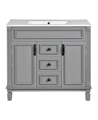 36inch Bathroom Vanity with Top Sink Modern Bathroom Storage Cabinet with 2 Soft Closing Doors and 2 Drawers Single Sink Bathroom Vanity
