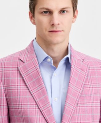 Men's Cotton & Linen Printed Modern-Fit Sport Coat