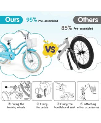 14/16/18 Inch Kids Bike with Dual Brakes and Adjustable Seat-16 inches