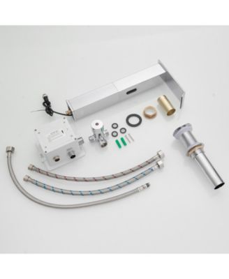 Automatic Sensor Touchless Vessel Sink Faucet Polished Chrome Single Hole Bathroom Faucet with Pop Up Drain