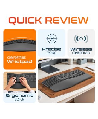 KB250 Ergonomic Wireless Keyboard with Wrist Rest Pad (DKBE250-WB)