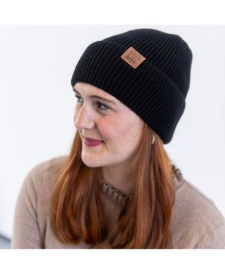 Unisex Ribbed Beanie - Black