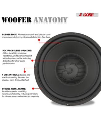 8 Inch Woofer Pair 200W Car Subwoofer 4Ohm Replacement Deep Sub w Poly Cone - WF 8 120 PP 4OHM 2PCS