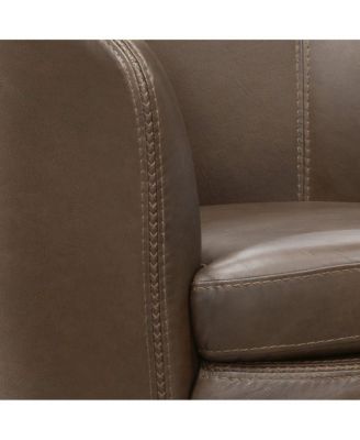 Vintage Brown 100% Italian Leather Swivel Club Chair Two Pack