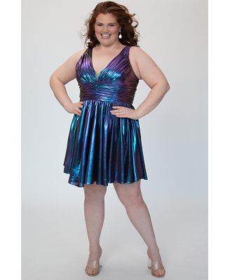Blue & Purple Iridescent A-line Party Dress