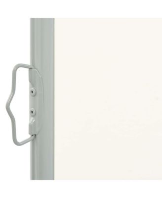 Side Awning Cream Polyester, Powder-Coated Iron 47.2 x 118.1 in
