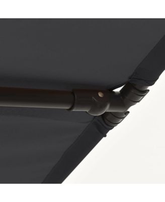 Garden Parasol Black Polyester, Aluminum Medium Height-Adjustable