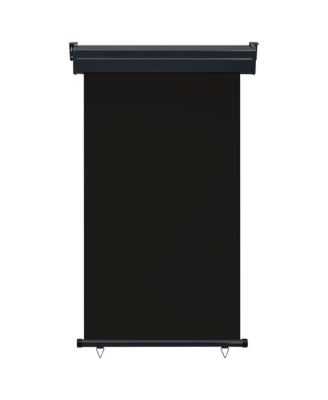 Balcony Side Awning Black Steel, Aluminum, Polyester 41.3 x 98.4 in