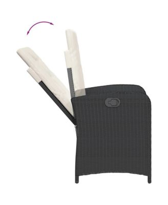 Reclining Garden Chair Black PE Rattan Standard
